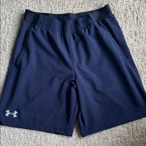 Under Armour Youth Navy Blue Athletic Shorts with Logo